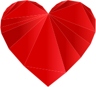 Red Heart Low Poly