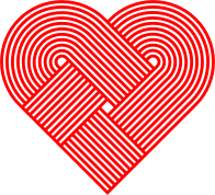 Interleaved Heart Design Red