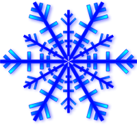 Blue Snowflake with Shadow
