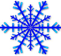 Blue Snowflake with grey Shadow