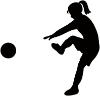 Girl Kicking Soccer Ball Silhouette