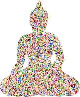 Sitting Buddha Silhouette Tiles Polychromatic