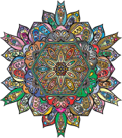 Floral Mandala Line Art By ClaudetteGallant Prismatic