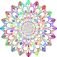 Art Deco Style Flourish Vortex Polyprismatic No BG