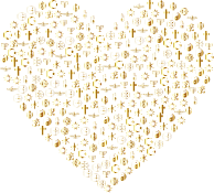 Religious Heart Filled Mark II Gold No BG