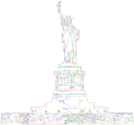 Statue Of Liberty Line Art Strokes Prismatic No BG