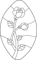 Rose Stained Glass Line Art