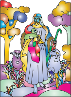 Jesus Christ The Shepherd Line Art Prismatic