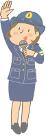 Policewoman with microphone
