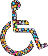 Wheelchair Icon Circles Prismatic With BG