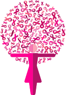 Woman Pink Ribbons Tree