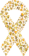 Gold Hearts Ribbon