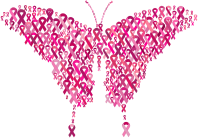 Pink Ribbons Butterfly Var 2