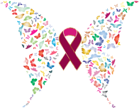 Pink Ribbon Prismatic Butterflies