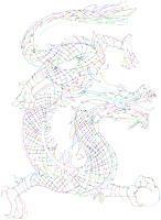 Dragon Line Art By PoseMuse Dots Prismatic No BG