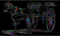 Vintage Horse And Carriage Line Art Prismatic