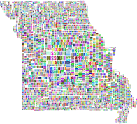 Missouri Map Typography Prismatic
