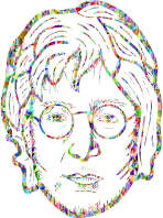 John Lennon Portrait By blambasa Vivid Chromatic Low Poly