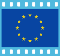 Flag of Europe in a 35 mm