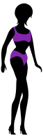 Bikini Silhouette - Purple