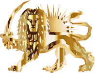 Polygonal Lion And Sun Gold