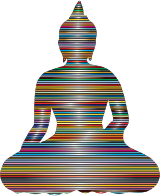 Sitting Buddha Silhouette Prismatic Lines