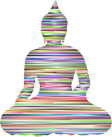 Sitting Buddha Silhouette Chromatic Lines No BG