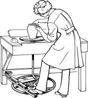 Woman Making Pottery