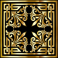 Vintage Greek Flourish Design Gold