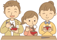 Family Eating Noodles