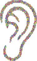 Ear Silhouette Low Poly Polyprismatic
