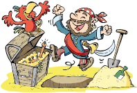 Pirate Finds Treasure By richardsdrawings
