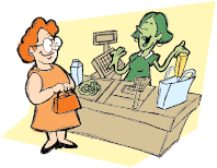 Woman And Cashier By richardsdrawings