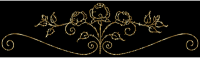 Vintage Roses Flourish Line Art Gold