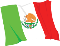 Mexico Flag In The Wind
