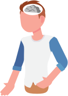 Boy With Visible Brain Illustration