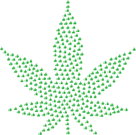 Marijuana Leaf Silhouette Thumbs Up Green