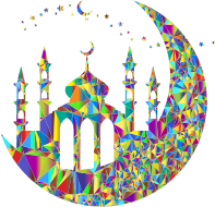 Mosque On Crescent Moon Silhouette By jambulboy Low Poly