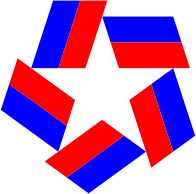 Red White Blue Star Design Negative Space Variation