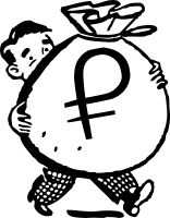 Guy With a Big Bag of Petro Coin Line Art