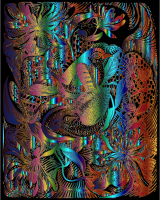 Wrens In Honeysuckle By GW Lennox Paterson Psychedelic