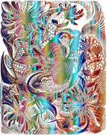 Wrens In Honeysuckle By GW Lennox Paterson Psychedelic No BG
