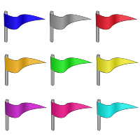 Game marbles - flags