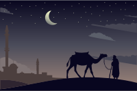 Night Descends On The Desert By kreatikar