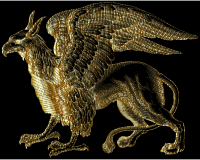 Intricate Griffin Line Art Gold