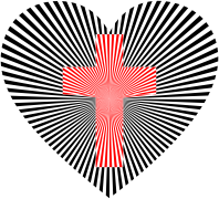 Starburst Heart Cross Type II Red