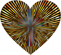 Starburst Heart Cross Type II Radiant Gold