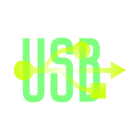 Green & Yellow USB Icon