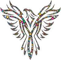 Phoenix Line Art Circles Prismatic With BG