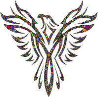 Phoenix Line Art Circles Polyprismatic With BG
